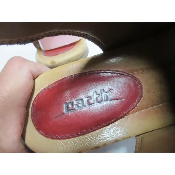 Earth Kristy Red Leather Booties Shoes Heels Sandals Women's 9B Peep Toe Zip - Picture 7 of 12